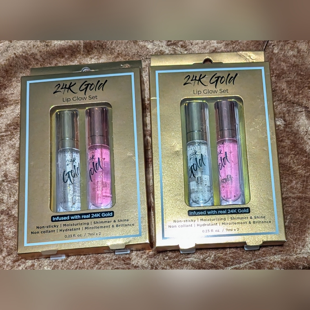 NWT Nicka K two pack 24 karat Gold Lip Glow Set